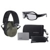 TITUS 2 Series Slim-Line 34 NRR Hearing Protection & G1 Bold Classic Z87.1 Safety Glasses Combos (Olive, Clear)