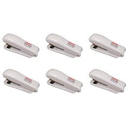OSCO White Hi-Gloss Plastic Stapler | 6 Pack | 10 Sheet Capacity | Transparent | H5.4 x W3.3 x D12.6 cm |