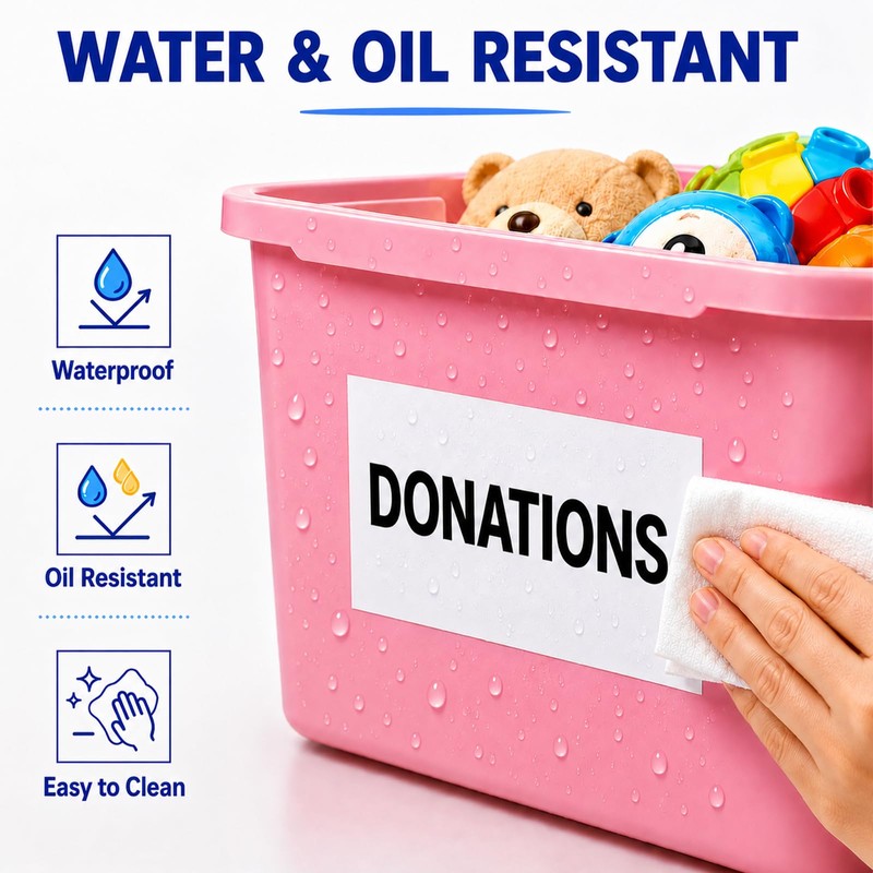 Ftumertly 4 x 6 Inch Removable Labels for Storage Bins,