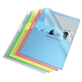 Rexel Quality A4 Document Folder, Assorted Colours, Embossed, 115mic, Cut Flush, Copy Safe, Pack of 25, 2115640
