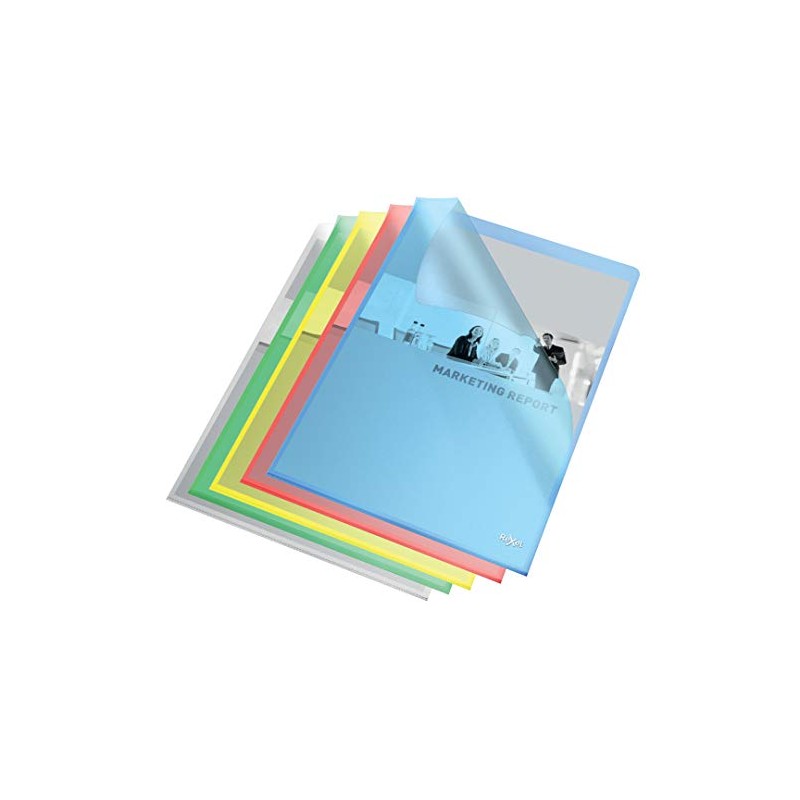 Rexel Quality A4 Document Folder, Assorted Colours, Embossed, 115mic, Cut