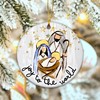 Joy to The World Ceramic Ornament, Double Sided Printed Design,