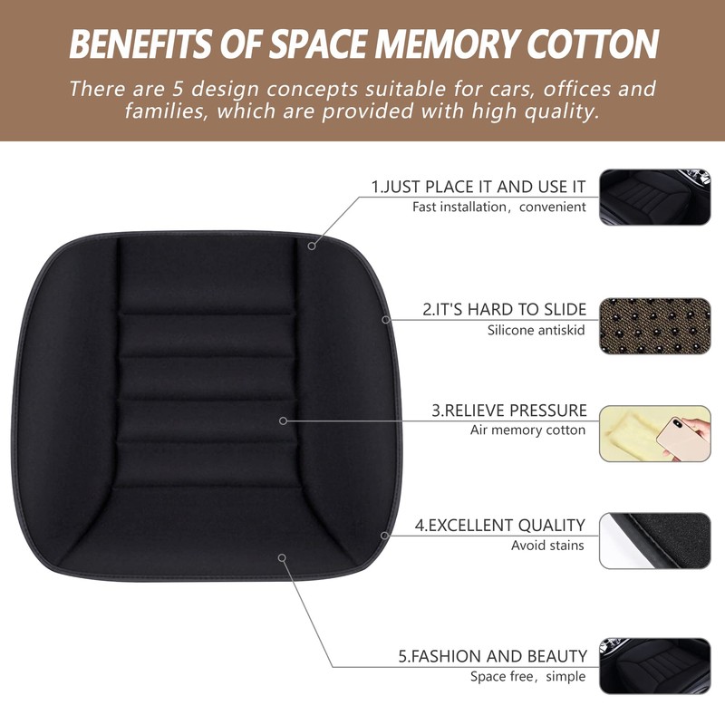 MYFAMIREA Car Seat Cushion Pad 1.2" Thick Comfort Seat Protector