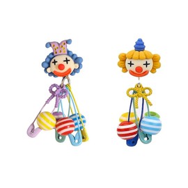 Colorful Earrings Clown Accessories For Women Drop Cute Circus Earrings Clip On Earrings Carnival Earrings For Festival Party Accessory (Colorful)