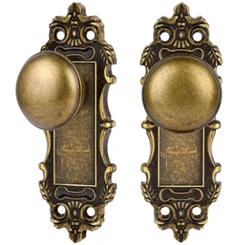 CEYMIO Bronze Dummy Door Knobs Interior 2 Pack Door Knob Antique Door Handle Vintage Door Pulls for Pantry Door Hallway