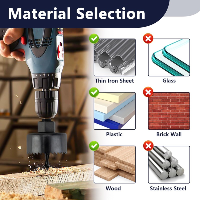 6 Pcs Hole Saw Cutter Kit, 3-5cm Hole Circular Drill