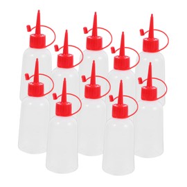SHINEOFI 10Pcs Clear Plastic Squeeze Bottles with Fine Precision Glue Liquid Applicator for Crafts Acrylic Paint Pouring and Storage Easy Identification