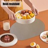 Wipeable Placemats Set of 6 Oval Faux Leather Placemat Reversible