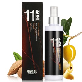 11 in 1 Moroccan Argan Oil Leave in Conditioner Spray Hair Treatment with Keratin Ultra Rich Care Nourish Spray, Color Safe with Long Lasting Shine, Tangle and Frizz Free Finish - Locks Moisture