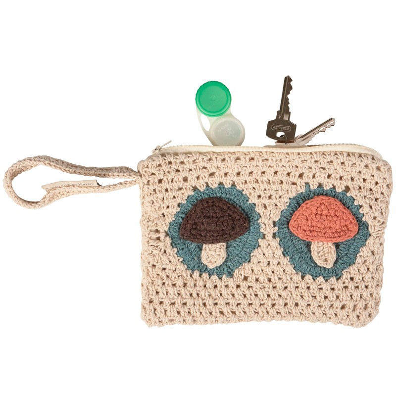 Primitives by Kathy Wristlet-Crochet Mushrooms, Multi