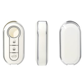 OFFCURVE Car Key Case, Key Cover, Car Key Protective Case with Key Fob for Fiat 500 Lancia Punto Panda Ypsilon Delta Grande Bravo Musa
