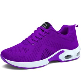 CASMAG - Zapatos casuales para mujer, ultraligeros, atléticos, para caminar, Púrpura, 24 cm