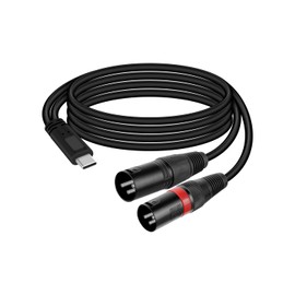 GELRHONR USB C auf Dual XLR Male Audio Kabel, 3,3FT Typ C auf 2 XLR Stereo Power Kabel für Leistungsverstärker, Lautsprecher, Audio Mixer
