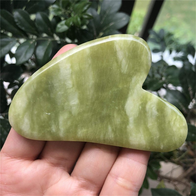 Ladeukoi Green Jade Crystal Stone Gua Sha Massage Tool for