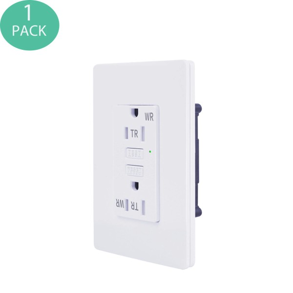 GREENCYCLE 15A GFCI Duplex Outlet Receptacle With LED Indicator,UL Certified,1PK