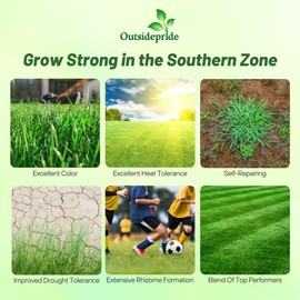 Outsidepride Combat Extreme Southern Zone Grass Seeds for Lawn - 5 lbs. SPF 30 Heat & Drought Tolerant Mix of Turf Type Fescue & Hybrid Bluegrass Seed with OptiGrowth Coating Enhanced Germination
