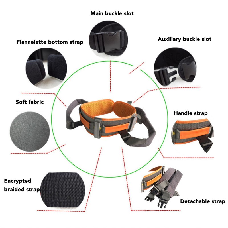 Elderly Transfer Gait Belt Buckle Closure Thickened Strap Safety Gait