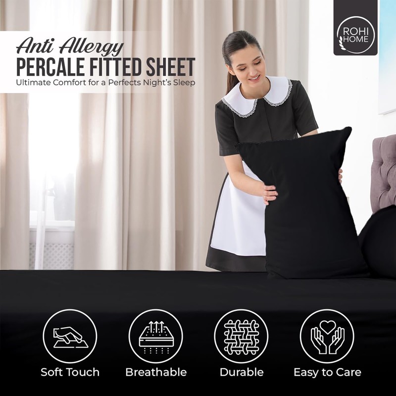 Rohi Anti Allergy, 16" Extra Deep Fitted Sheet King –