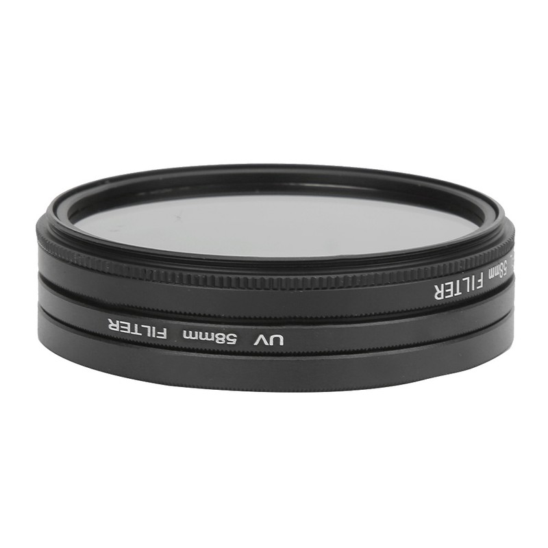 58mm Optical Glass Lens Filter Kit UV CPL FLD with
