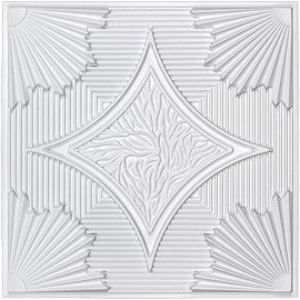 Art3d Drop Ceiling Tiles 24x24 in White (12-Pack, 48 Sq.ft), 3D Wainscoting Panels Glue Up 2x2