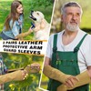 Suhine 2 Pairs Leather Arm Guards Leather Welding Work Sleeves