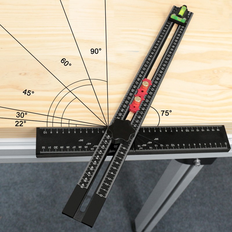 Adjustable Aluminum Metric Layout and Drilling Positioning Ruler