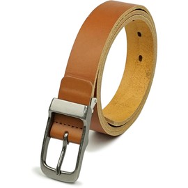 Nippon de Handmade Japanese Leather Belt | Made in Japan | Unisex Casual Leather Belt | for Men for Women | Himeji Leather | Full Grain Leather Belts | 30mm(1.18") (Caramel Brown)