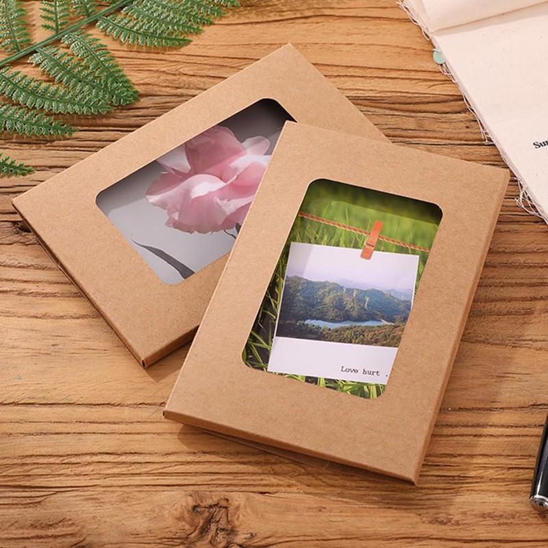 ONEBO Pack of 40 Postcard Covers, Kraft Paper Envelopes, Photo