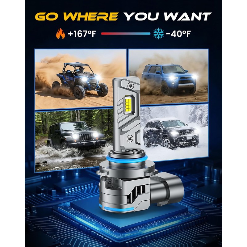 9006 HB4 Fog Bulbs, 𝟭𝟯𝟲𝟬𝟬𝟬𝐋𝐌 Ultra Bright 15X Brighter Lights,