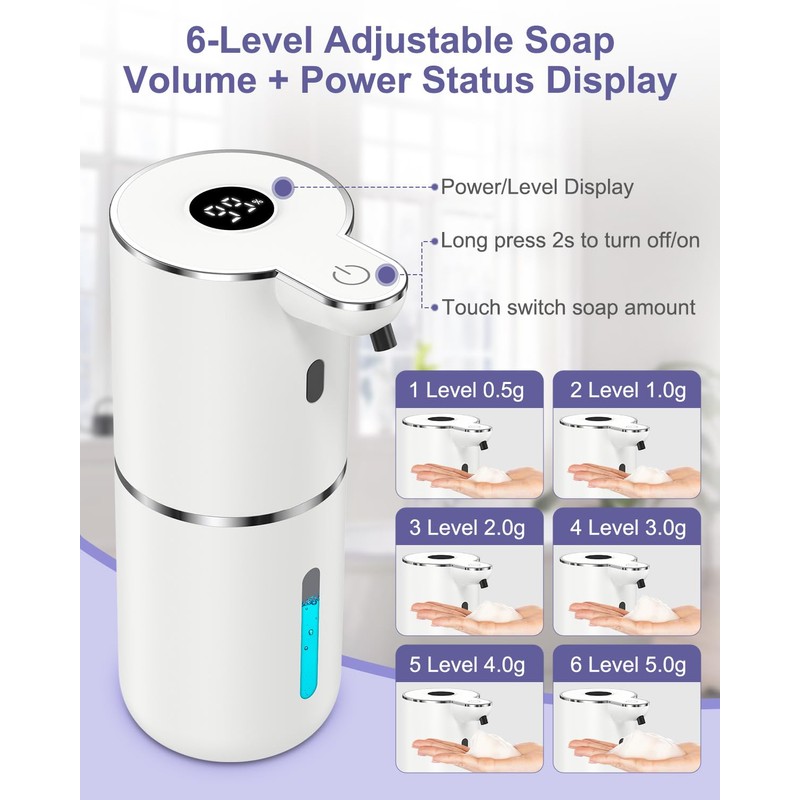 OQIMAX Automatic Soap Dispenser with Sensor, No Touch Electric Foam
