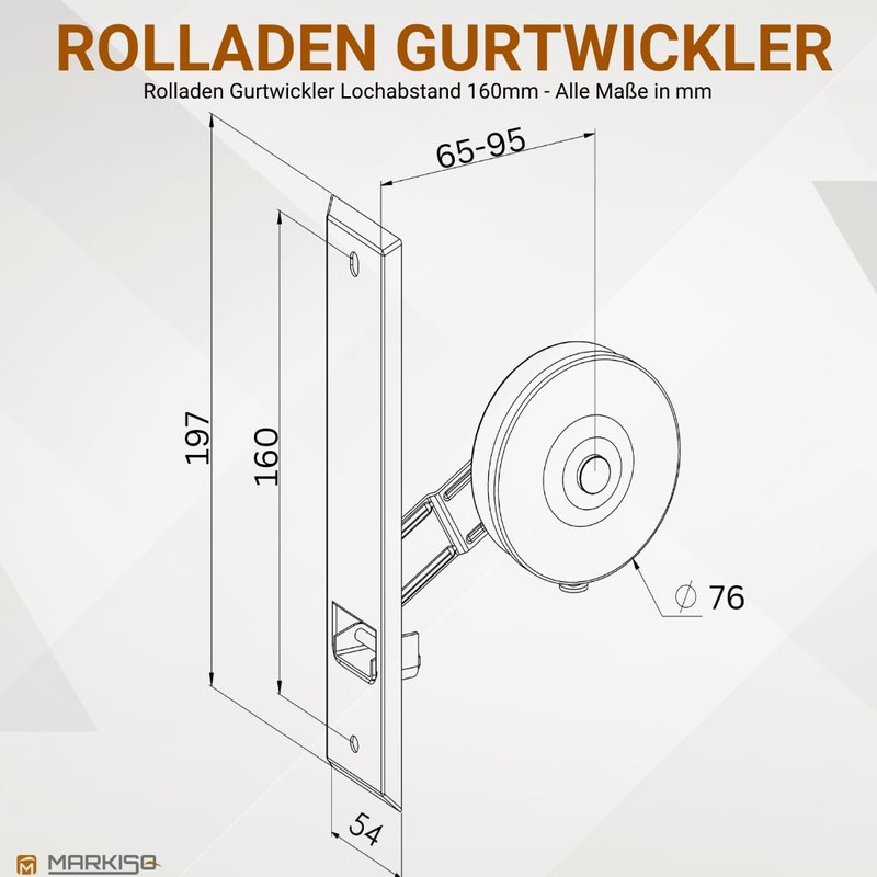 markiso® Roller Shutter Belt Winder Flush-Mounted Colour Grey Roller Shutter