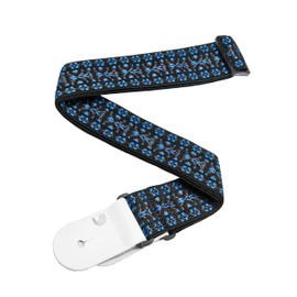 D'Addario Accessories Guitar Strap - Guitar Accessories - Electric Guitar Strap, Acoustic Guitar Strap, Acoustic Electric Guitar Strap & Bass Guitar Strap - Woven - Hootenanny Blue/Black