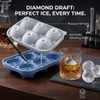 Baseball Sphere Ice Cube Mold,6-Cavity 3D baseball silicone molds,Blue, 1pc