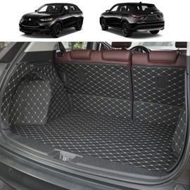 IKABEVEM Cargo Liner & Backrest Mat Fit for 2016-2022 Honda HR-V HRV : All Weather Pu Leather Rear Full wrap-Around Trunk Mat Waterproof Cargo Liner - Car Mat for 2022 HRV Accessories