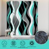 4Pcs Turquoise Shower Curtain Sets with Non-Slip Rugs, Toilet Lid