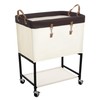 StorageWorks Laundry Cart, 2 Tier Rolling Basket with Wheels, 29