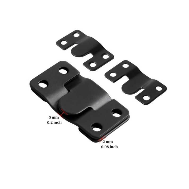 4 Pairs Interlocking Flush Mount Bracket Picture Hanging Hooks Stainless