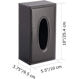 Tebery Rectangular PU Leather Tissue Box Napkin Holder for Home Office and Car Decoration