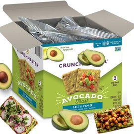 Avocado Toast Crackers - Gluten-Free Rice & Seed Crackers with Real Avocado - Healthy Snack with Salt & Pepper Seasoning - 1 lb Family Size Bag