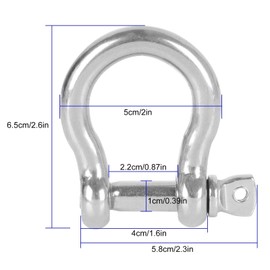 DNVOTRES 10 PCS Anchor Shackle 3/8 Bow Shackle M10 Screw Shackle 304 Stainless Steel Chain Shackle Clevis Heavy Duty Screw Pin Shackle for Anchor, Towing, Off Road Recovery