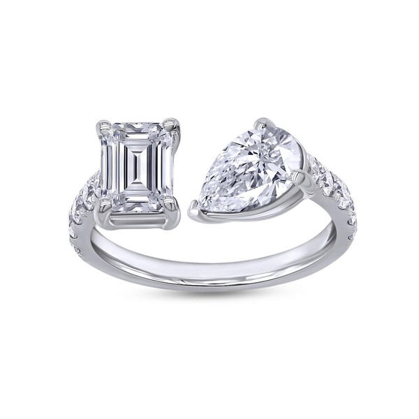 Wishrocks 2 1/2 Cttw Emerald, Pear & Round Cut Lab