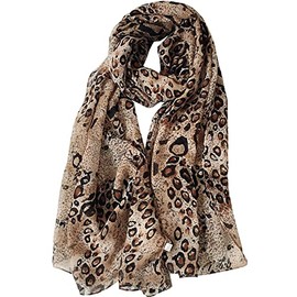 woogwin Women's Cotton Scarves Lady Light Soft Fashion Solid Scarf Wrap Shawl(Dark Leopard)