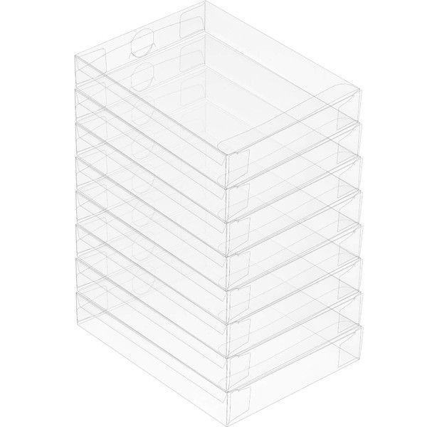 50 Pack Clear Plastic Boxes Transparent Crystal Boxes Greeting Card Photo Storage Cases Fold Design Protects Boxes (A2: 4.53 x 1.02 x 5.91 Inch)