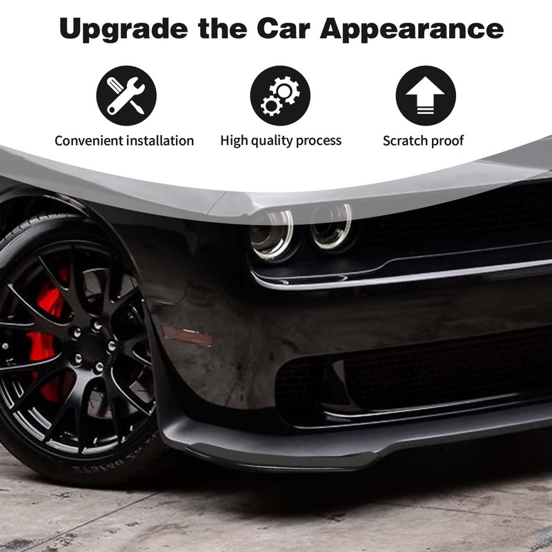 PDKLIN for Challenger Front Bumper Lip Splitter Protector Cover Trim