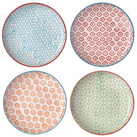 Bloomingville Ceramic 6.25'' Bread & Butter Plates Emma, Set of 4 Styles, stoneware