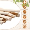 Tondiamo 50 Pcs Wooden Dowel Rods, Split Wood Dowel Unfinished