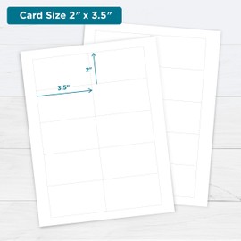 Printworks White Matte Business Cards, For Inkjet or Laser Printers or Copiers, Card Size 2” x 3 ½”, 10 Cards per Sheet, 250 Cards per Pack, (00472)