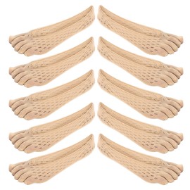 Bewudy 5 Pairs Sock Align Toe Socks for Bunion, Bunion Relief Socks for Women Toe Separator, No Show Low Cut Five Finger Orthopedic Compression Socks, Toe Alignment Socks for Bunion Correction