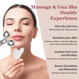 Beauty Massage Tool for Face and Neck Facial Tool Metal Rolling Head Facial Clean and Massage Roller