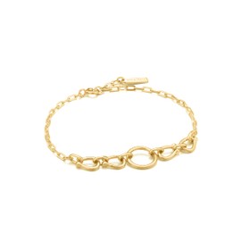 ANIA HAIE 925 Sterling Silver Bold Striking Horseshoe Link Bangle Bracelet, 14kt Gold Plated